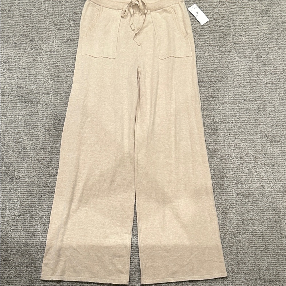 Magaschoini Women's Cream Wide-Leg Pants S